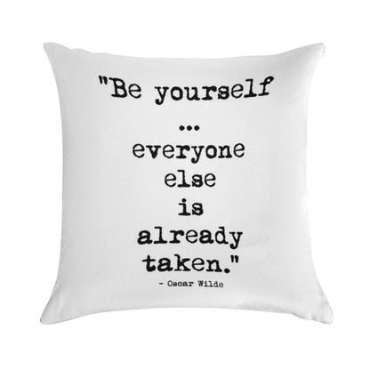 Oscar Wilde Be Yourself Soft Shrink-Resistant Throw Pillow
