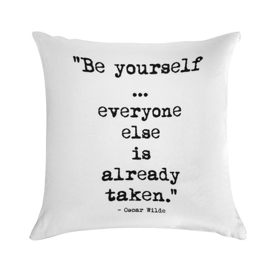 Oscar Wilde Be Yourself Soft Shrink-Resistant Throw Pillow