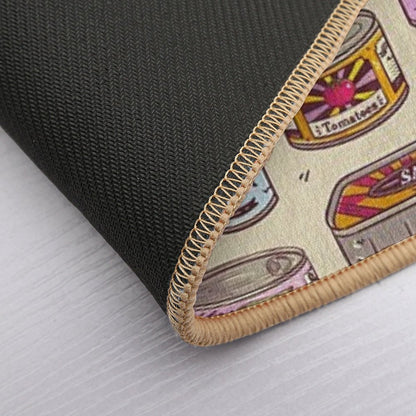 Vintage Canned Goods Pattern  Pet-Safe Bath Mat
