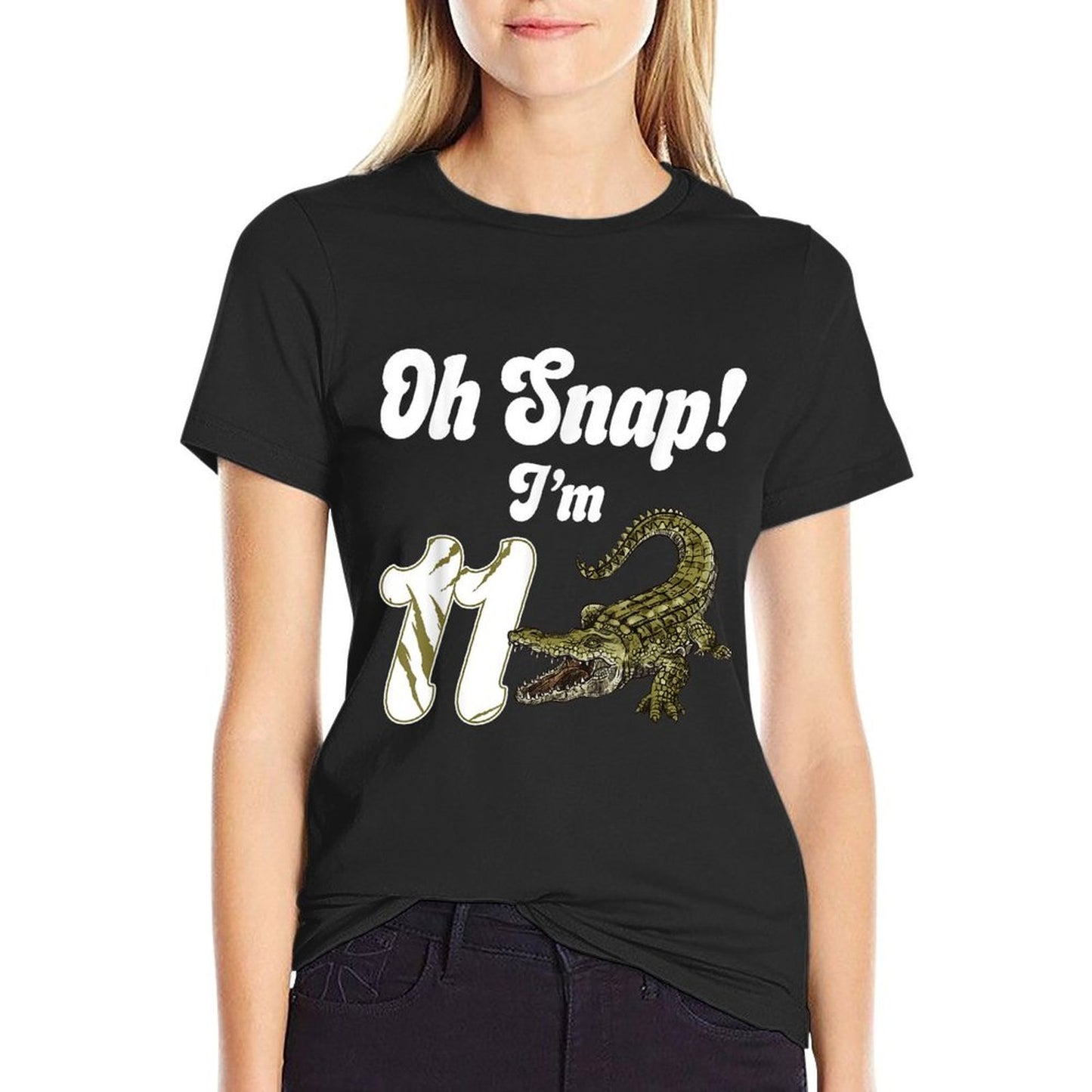 Oh Snap I'm 11 Crocodile Alligator 11th Year Old Birthday  Lightweight T-Shirt