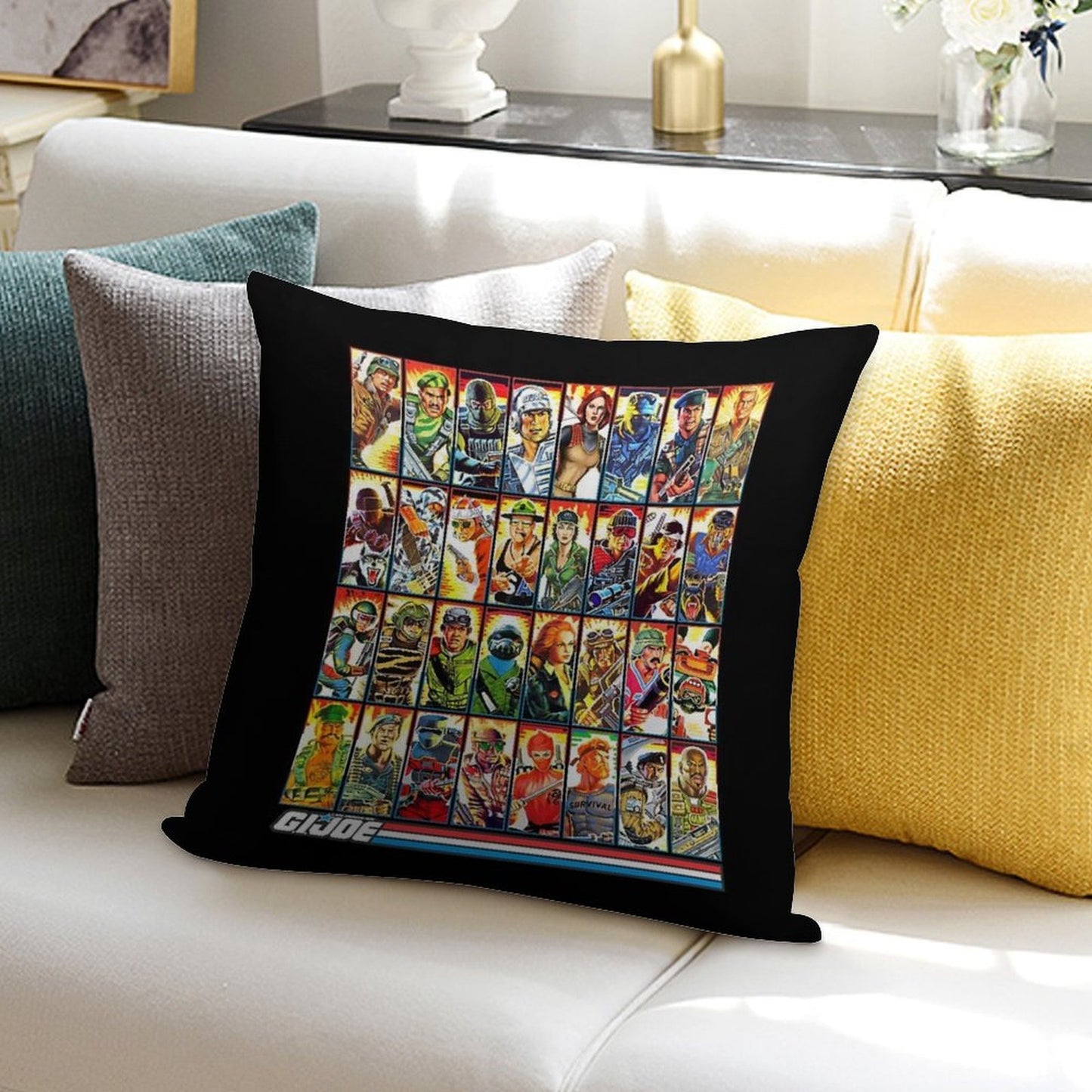 G.I. Joe in The 80s! Soft Easy Maintenance Throw Pillow