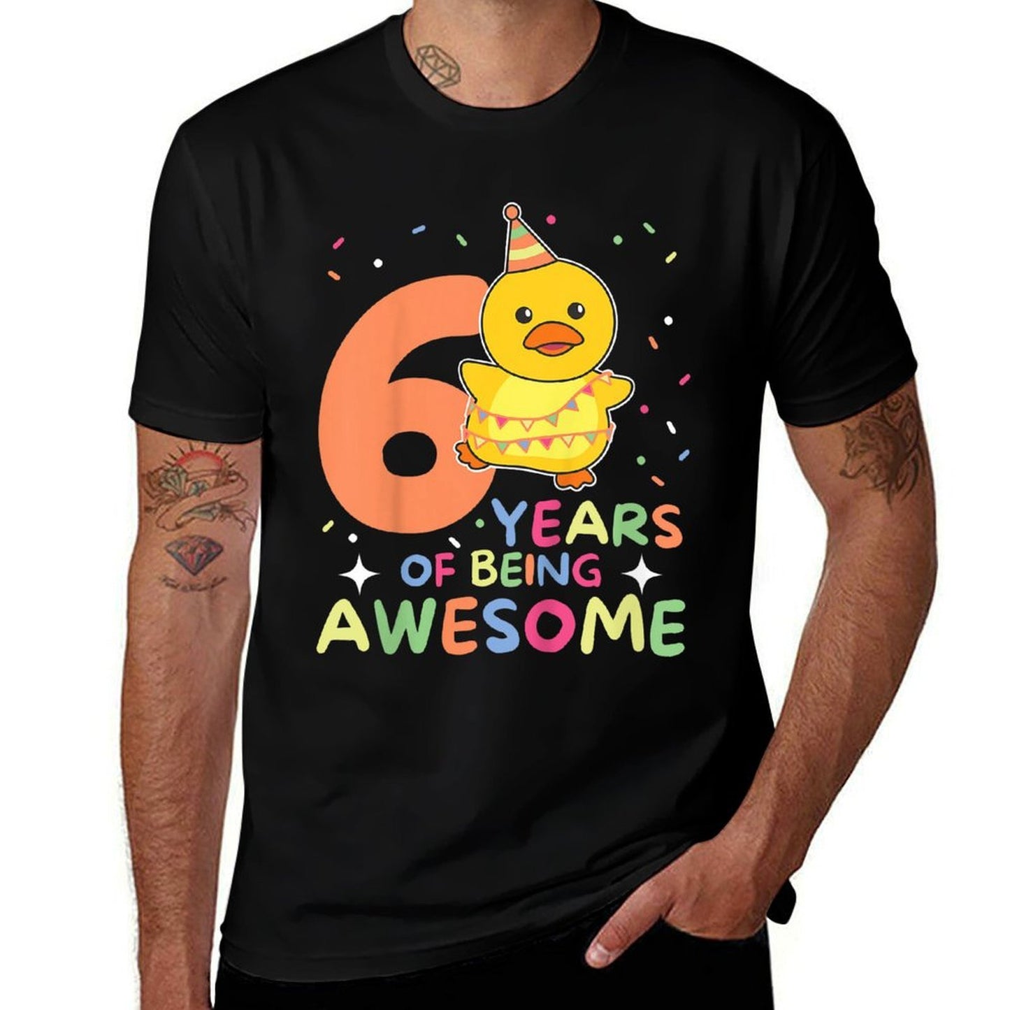 Kids 6th Birthday Duck For Children Six Years Old  Tagless Design T-Shirt