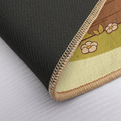 Mushroom And Frog Friends  Easy To Clean Bath Mat