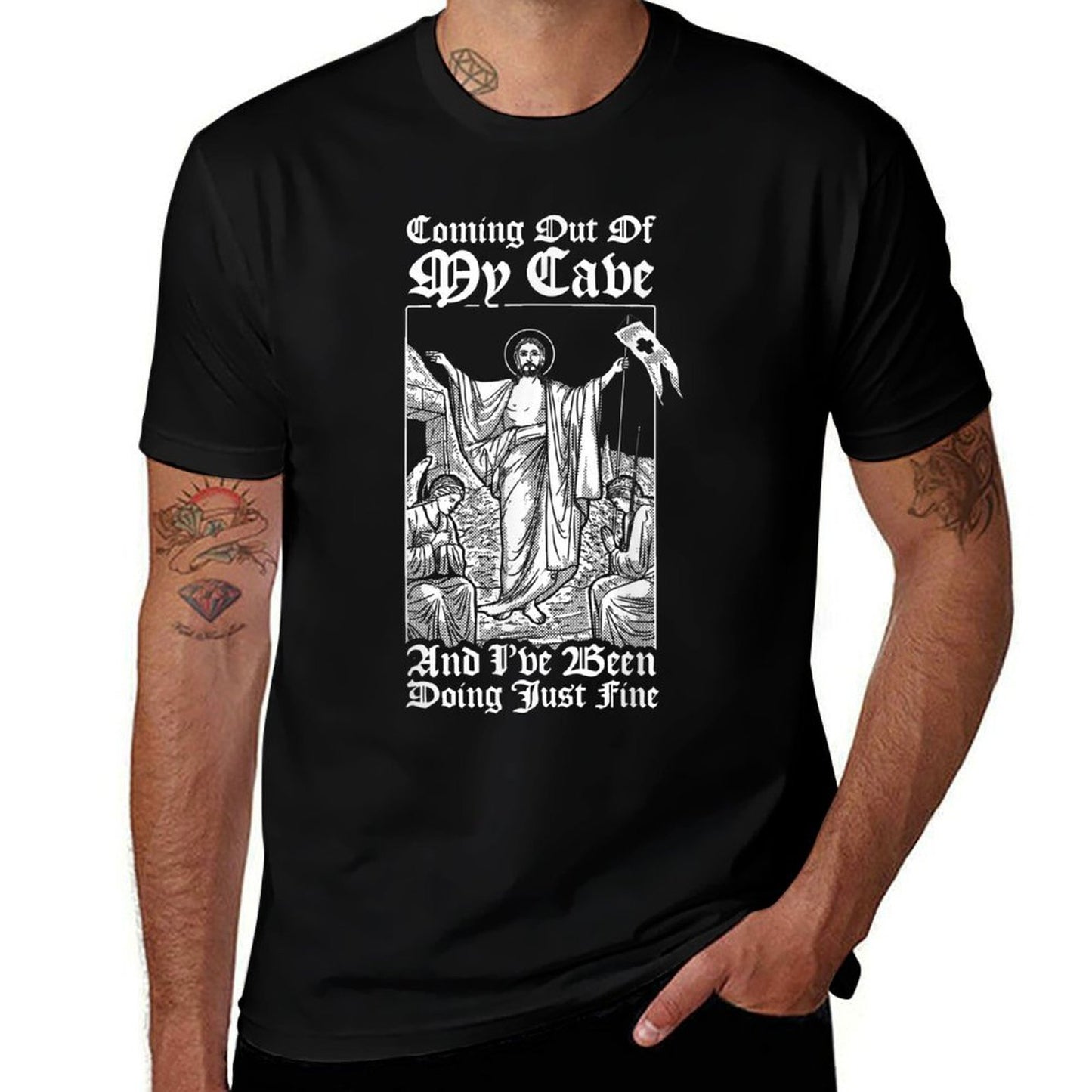 Coming Out Of My Cave Jesus - Christian Easter Meme  Quick-drying T-Shirt