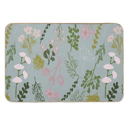 Flowers And Leafs  Absorbent Bath Mat
