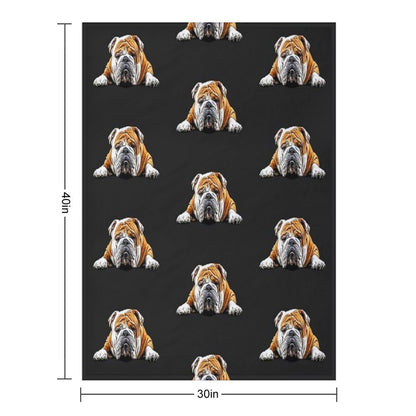 Bulldog Chill Pose - English Bulldog All-season Throw Blanket