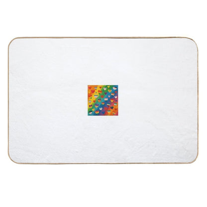 “Pride Hearts” – LGBTQIA+ Flag Love Explosion  Rapid-Drying Bath Mat