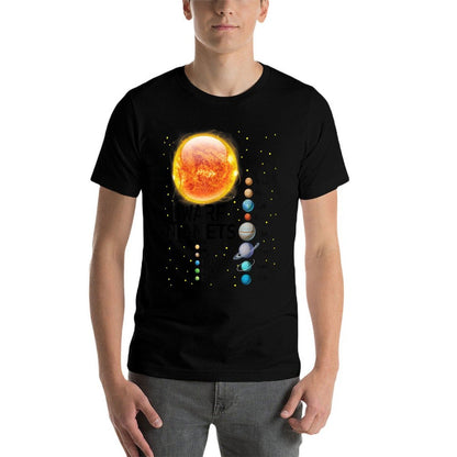 Solar System Planets Outer Space Astronaut Boys Girls Kids  Oversized Silhouette T-Shirt