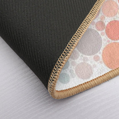 Aqua And Orange Sunrise Bubble Polka Dot Pattern  Toxin-Free Bath Mat