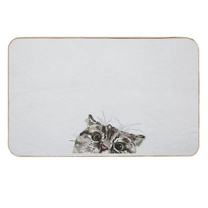Peeking Tabby  Slip-Resistant Bath Mat