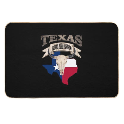 1980s Bull Skull Born And Raised Lone Star Texan Texas  Anti-Trip Bath Mat