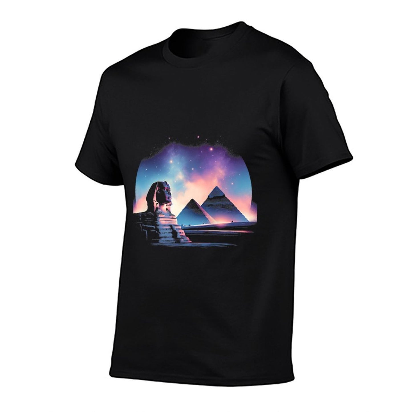 Giza’s Twilight Sphinx And Pyramids Vista Raglan Baseball  Heathered Texture T-Shirt