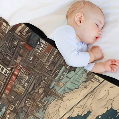 Traditional Cloud Machine-washable Throw Blanket