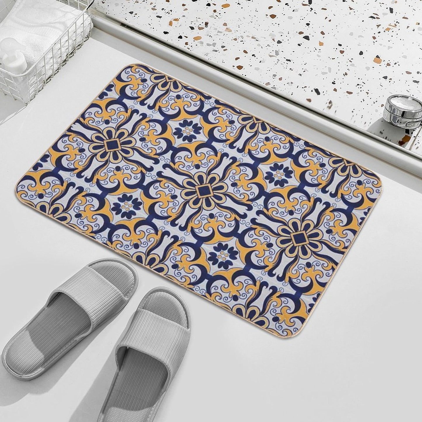 Portuguese Tile  Long-Lasting Bath Mat