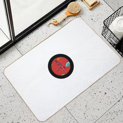 Okinawan Weapon Art Red  Easy Maintenance Bath Mat