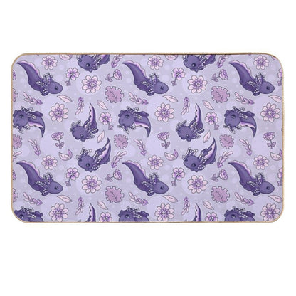 Floral Speckled Axolotl Pattern - Winter Edition  Absorbent Bath Mat