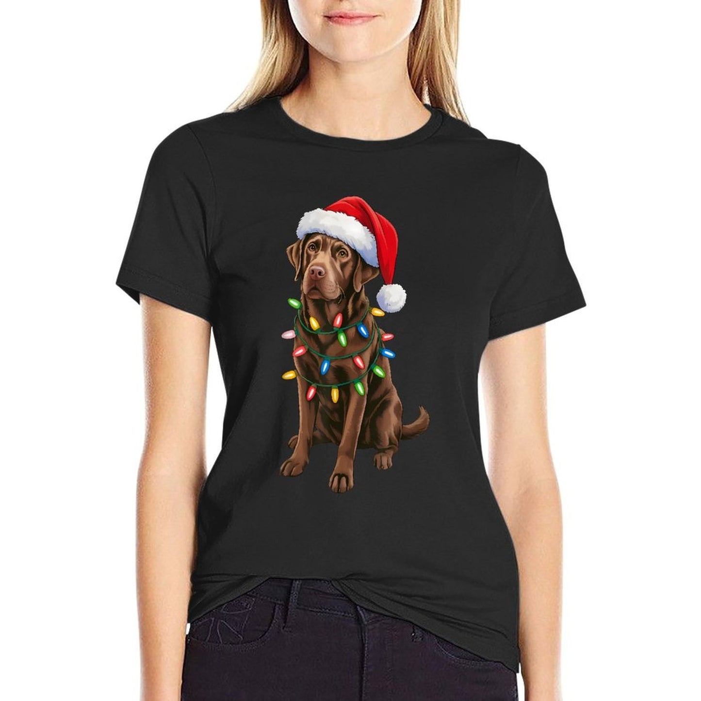 Christmas Chocolate Lab Labrador Retriever Men Women Kids  Trendy Pattern T-Shirt