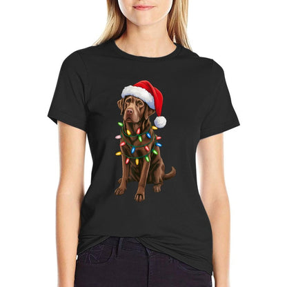 Christmas Chocolate Lab Labrador Retriever Men Women Kids  Trendy Pattern T-Shirt