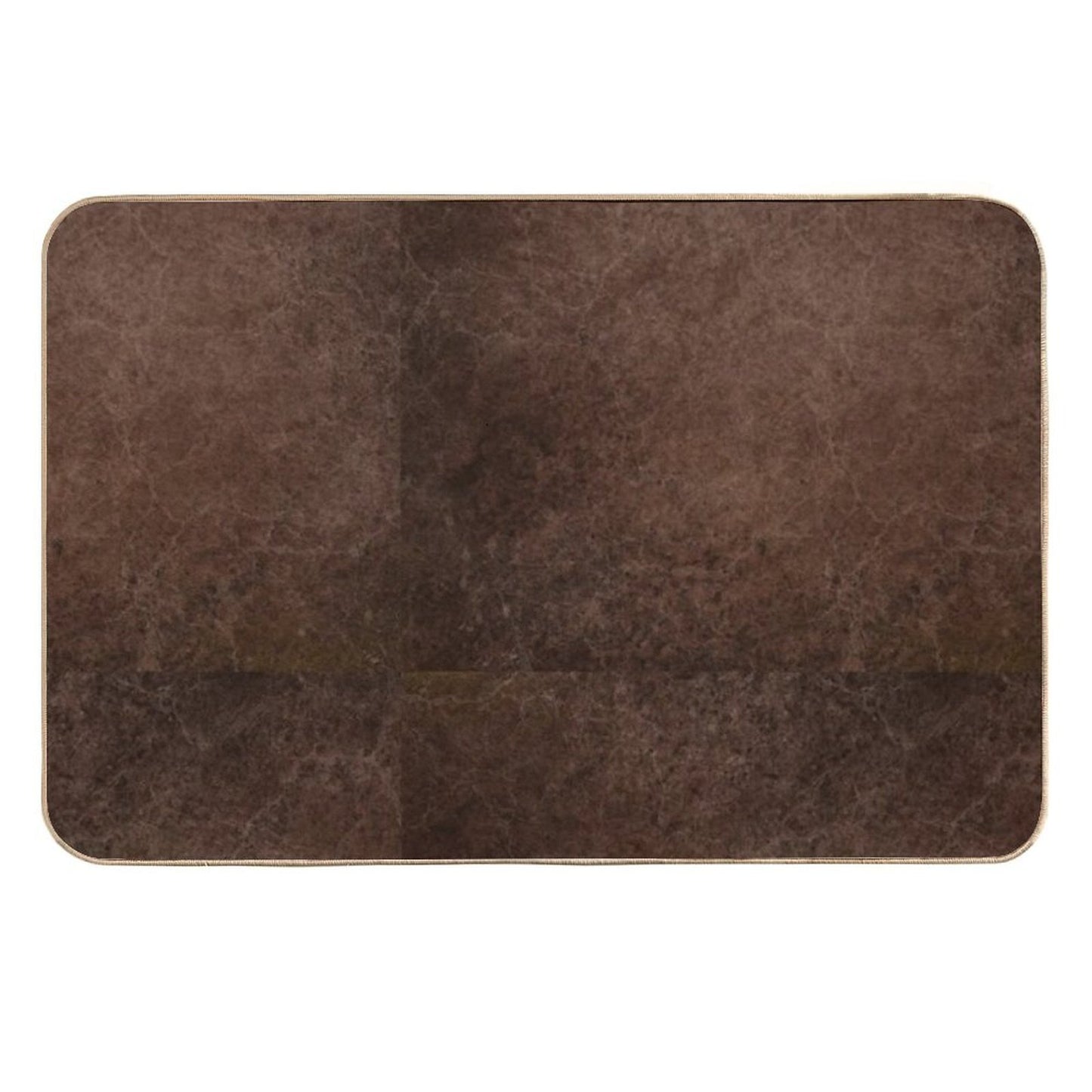 Dark Coffee Grounds Brown Marble Paint Swirl Design  Fade-Resistant Bath Mat