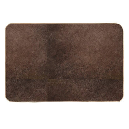 Dark Coffee Grounds Brown Marble Paint Swirl Design  Fade-Resistant Bath Mat