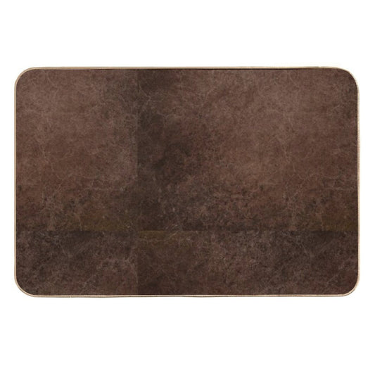 Dark Coffee Grounds Brown Marble Paint Swirl Design  Fade-Resistant Bath Mat