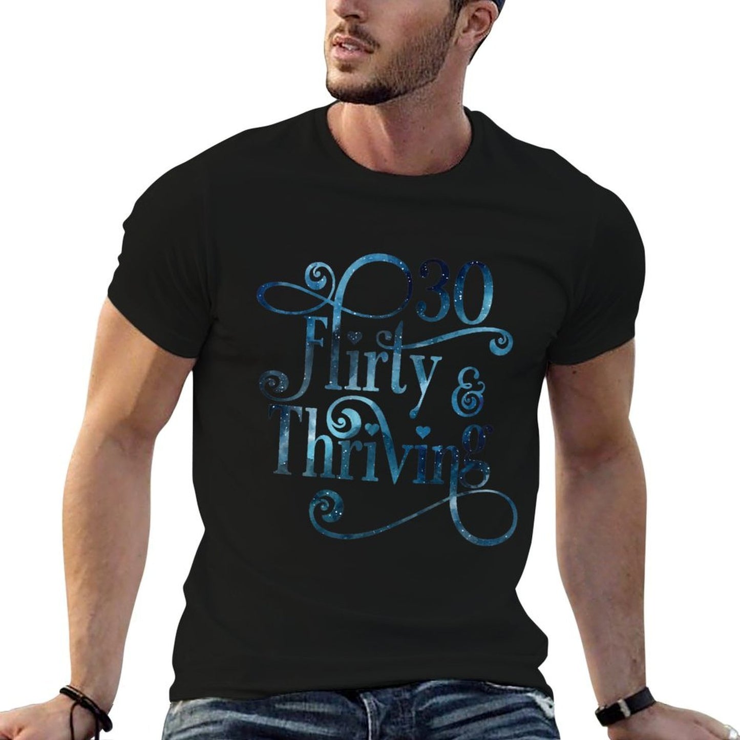 Womens 30 Thirty Flirty & Thriving 30th Birthday Tshirt Born 1990 Comfortable T-Shirt
