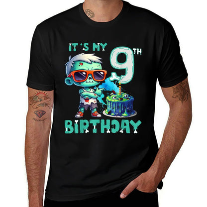 Kids It's My 9th Birthday Cool Zombie Lover 9 Year Old Boys  High-quality Stitching T-Shirt