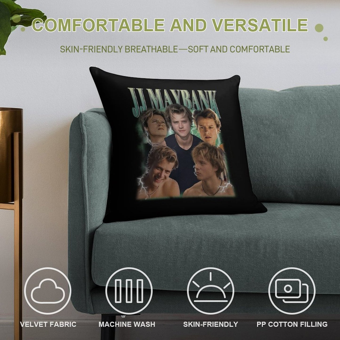 Retro JJ Maybank Vintage Bootleg 90s Style Soft Anti-Pilling Throw Pillow