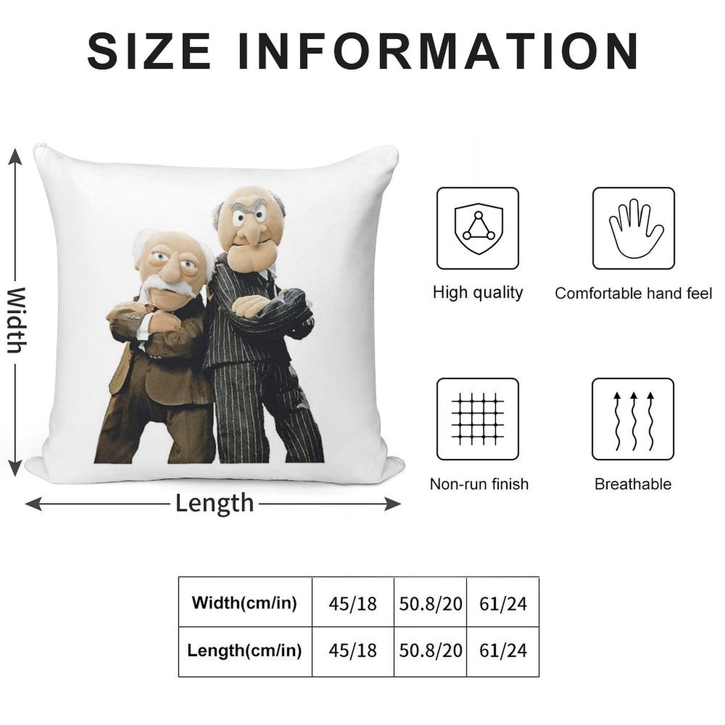 Statler And Waldorf Soft Gift Ready Throw Pillow