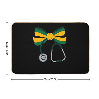 Jamaican Coquette Nurse Bow Jamaica Flag Jamaican Nurse  Eco-Friendly Bath Mat