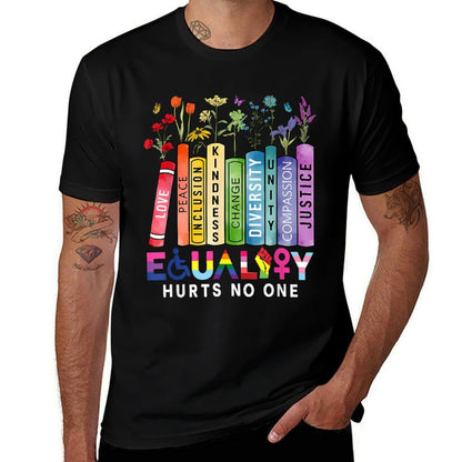 Equality Hurts No One Lgbt Book Flower Social Justice Pride  Vintage-inspired T-Shirt