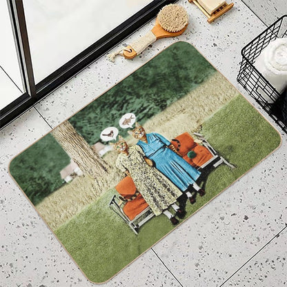 Two Cool Kitties What's for Lunch  Fade-Resistant Bath Mat