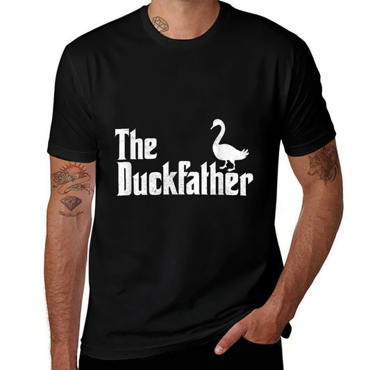 The Duck Father Duck Lover Quack Dad Fathers Day Goose Lover  Ribbed Collar T-Shirt