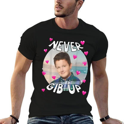 Never Gib Up Funny Meme  Fade-proof Color T-Shirt