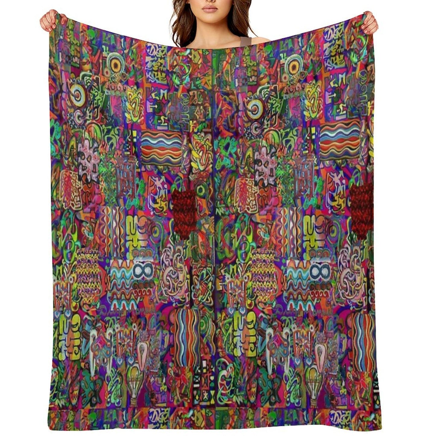 Pop Abstract Travel-friendly Throw Blanket