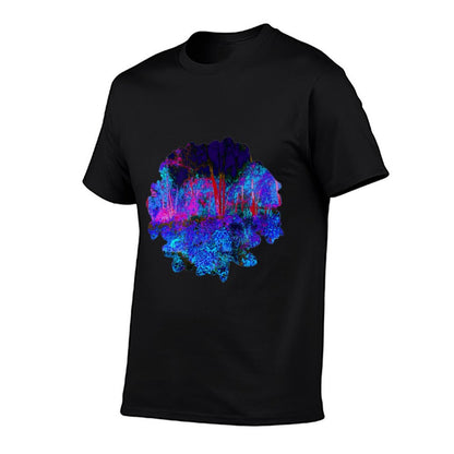 Impressionistic Blue, Purple And Red Garden Landscape  Easy-care T-Shirt