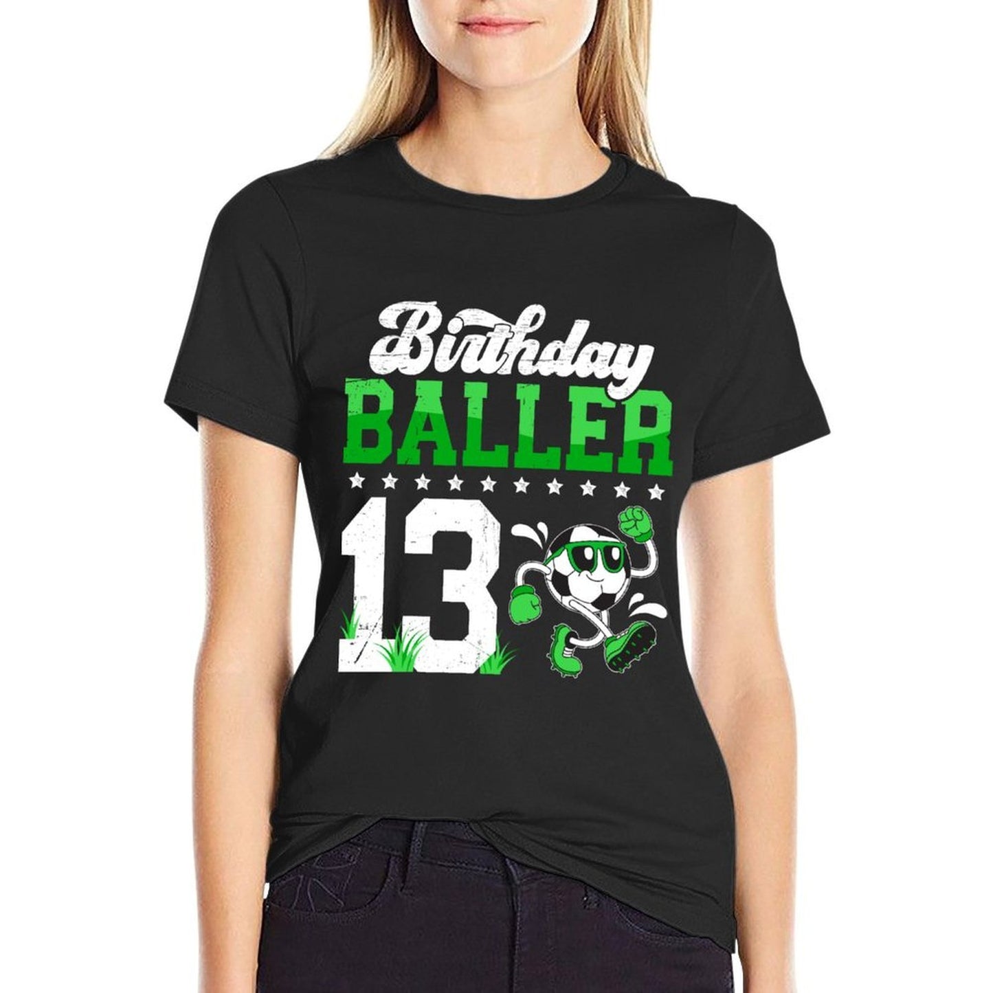 13th Soccer Birthday Party Thirteen Year Old Soccer Player  Slim-fit Cut T-Shirt