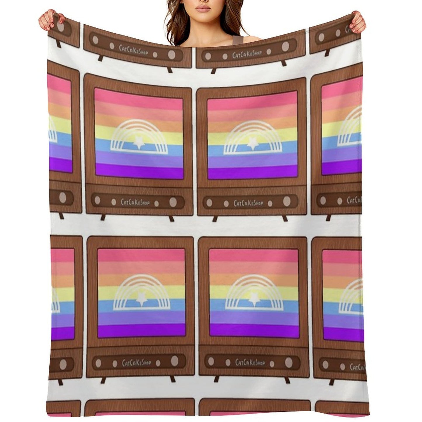 TV Glowing in Xenogender Colors Versatility Throw Blanket