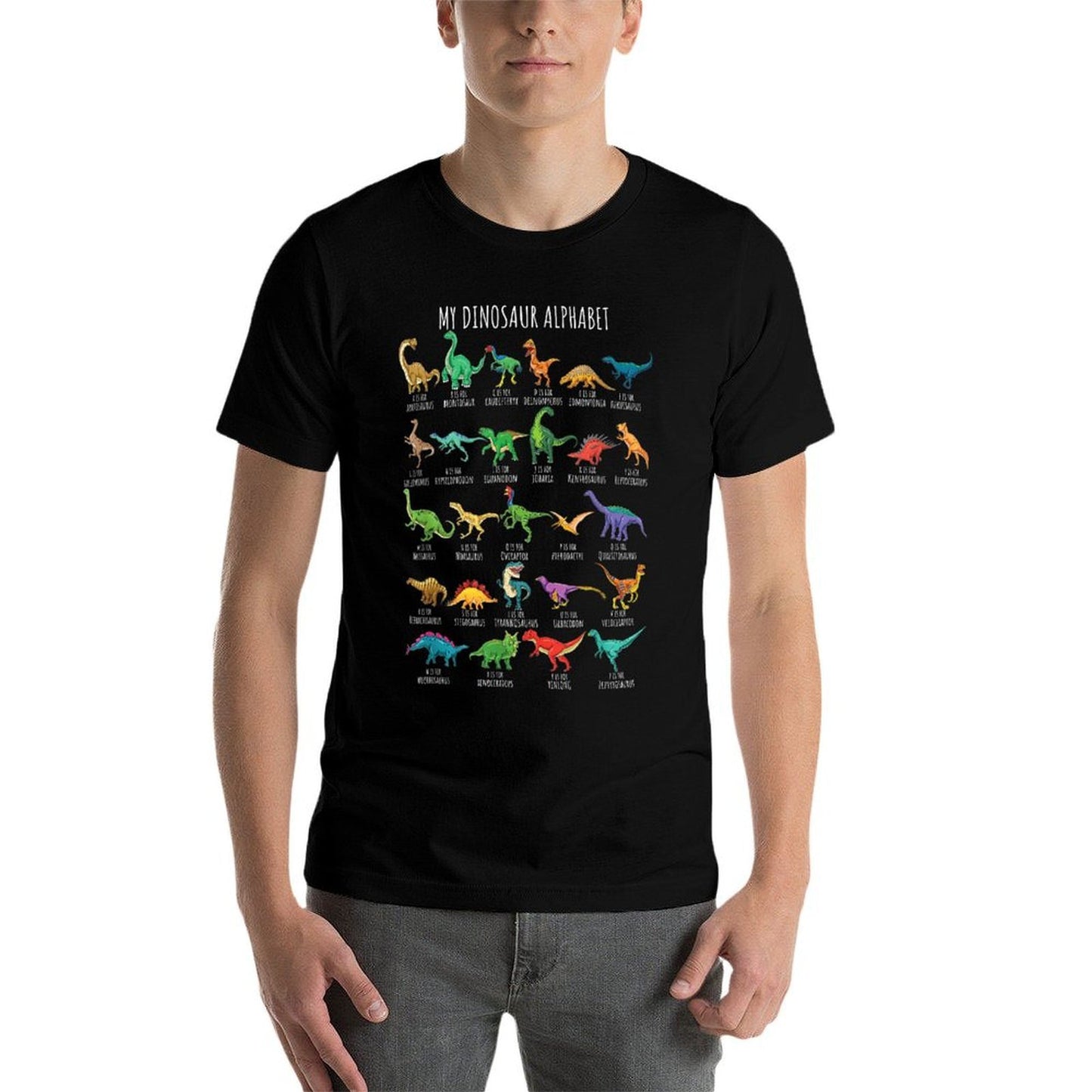 Types Of Dinosaurs Alphabet A-Z ABC Dino Identification  Moisture-wicking T-Shirt