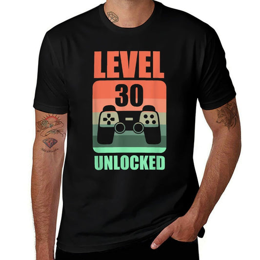 Vintage Level 30 Unlocked Video Gamer 30th Birthday Gift  Breathable T-Shirt
