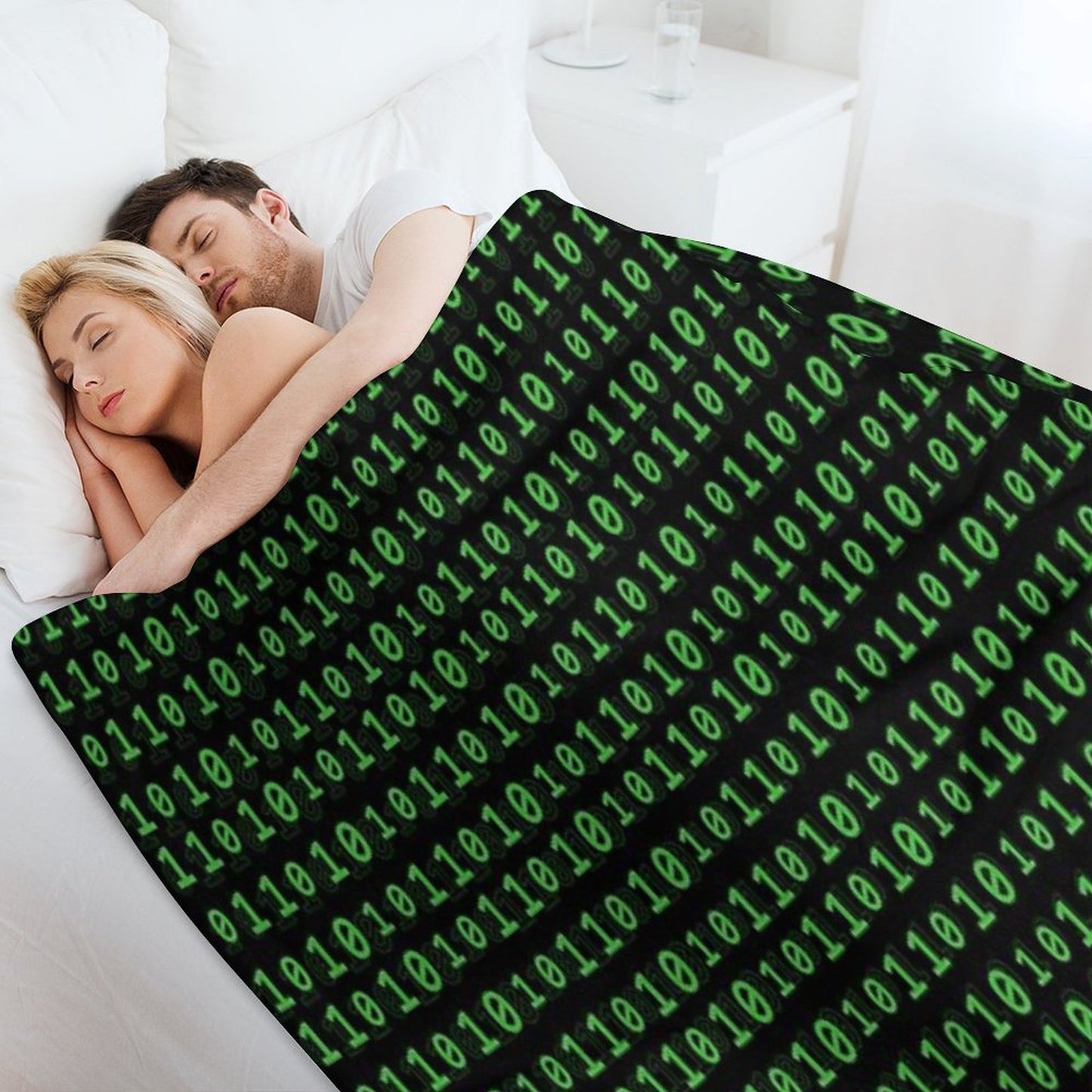 Binary Numbers Wrinkle-free Throw Blanket