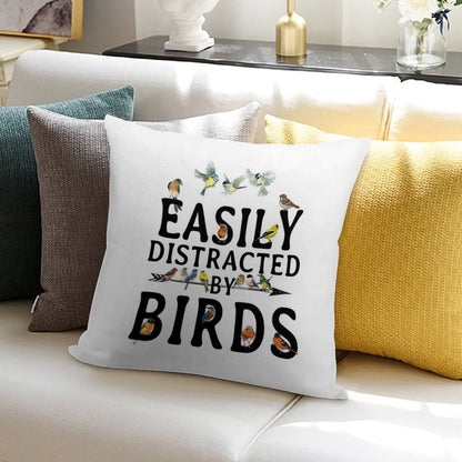 Easily Distracted by Birds Soft Bedroom Essential Throw Pillow