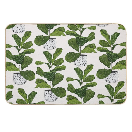 Fiddle Leaf Fig Tree Interior Plant  Odorless Bath Mat