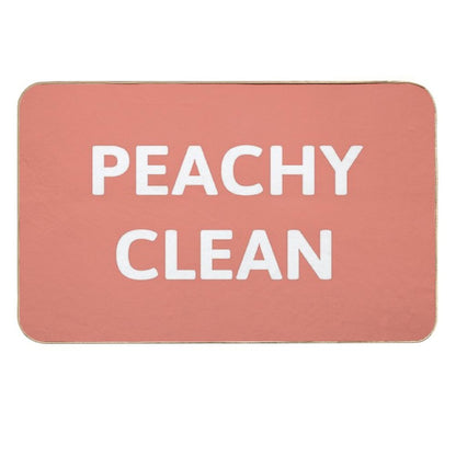 Peachy Clean -  Peach And White  Non-Slip Bath Mat