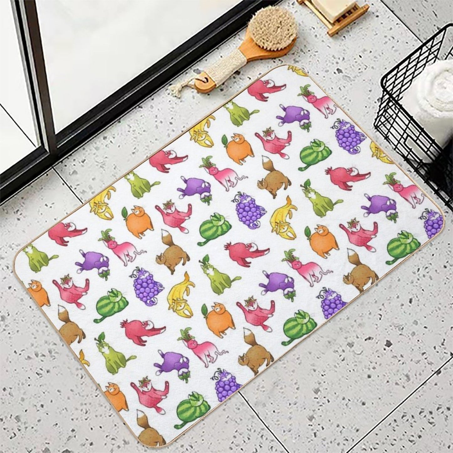 Fruit Cats  Slip-Resistant Bath Mat