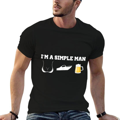 Im A Simple Man Beer Boobs Boats  Trendy Pattern T-Shirt