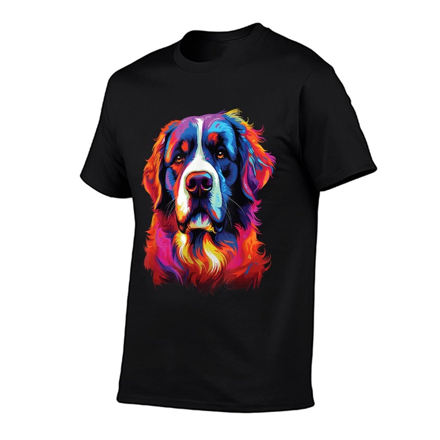 Watercolor Colorful St. Bernard Dog  Trendy Pattern T-Shirt