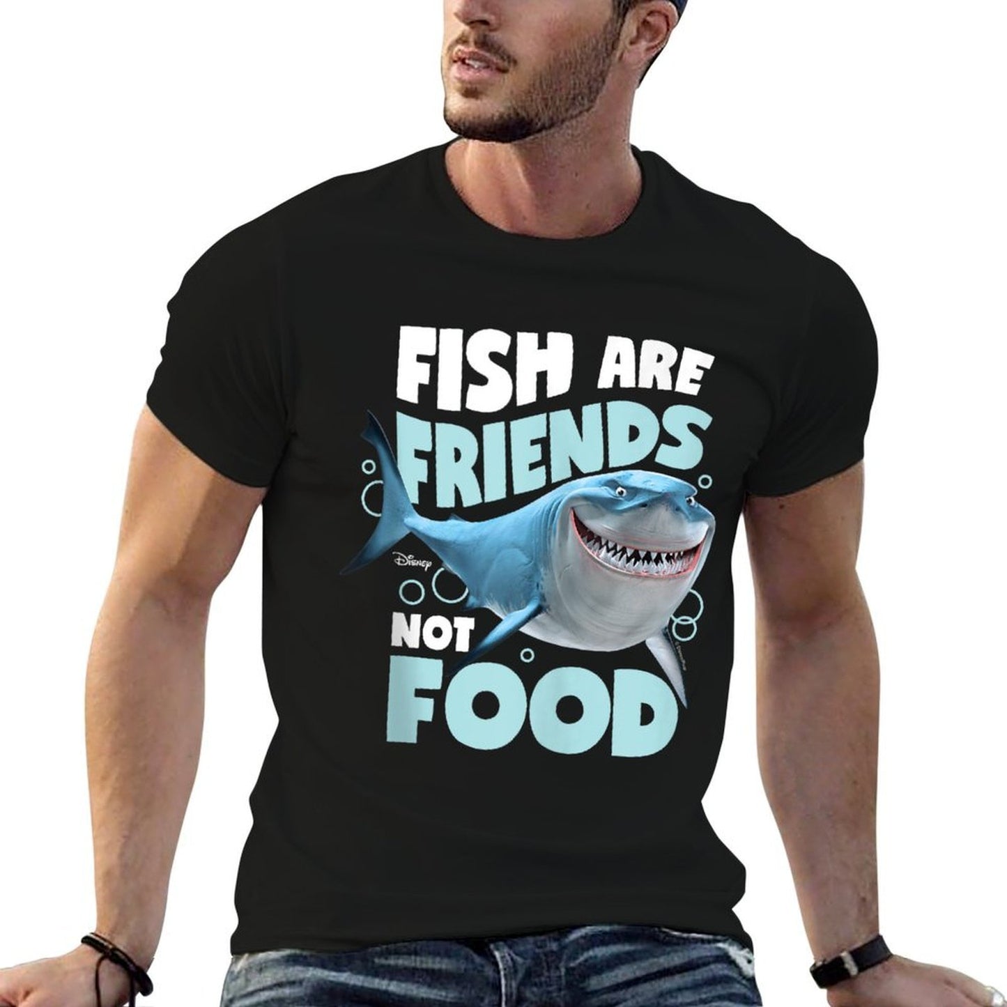 Finding Nemo - Fish Are Friends, Not Food  Fade-proof Color T-Shirt