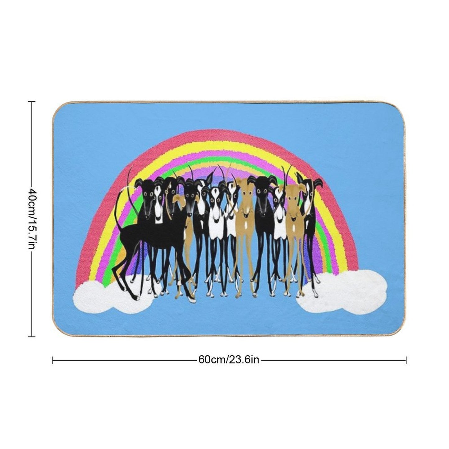 Rainbow Hounds  Easy Maintenance Bath Mat