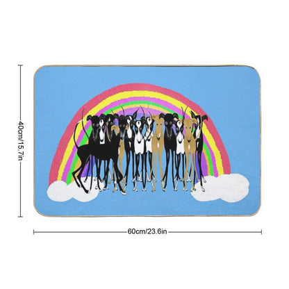 Rainbow Hounds  Easy Maintenance Bath Mat